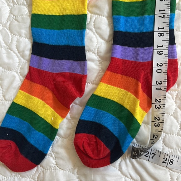 Rainbow, knee-high, footed women’s socks - Picture 3 of 6